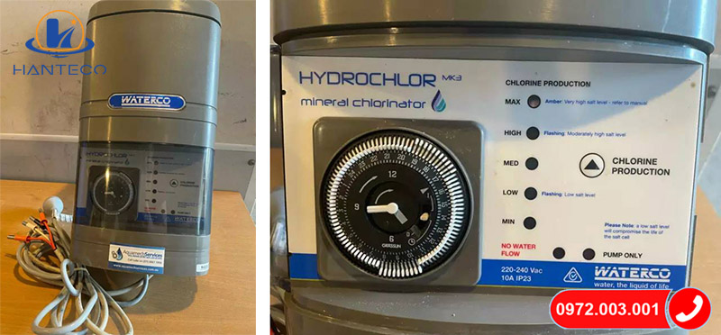 Hình ảnh thực tế máy điện phân muối Waterco Hydrochlor MK3