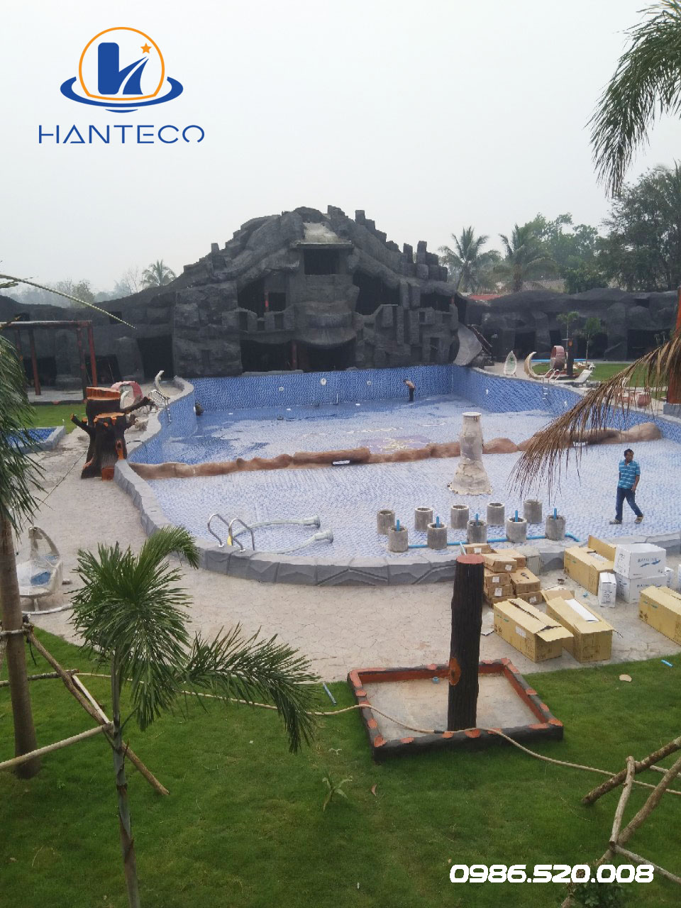 CÔNG trình bể bơi ở Lào do Hanteco cung cấp vật tư