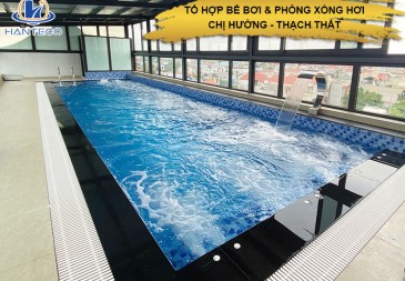 Hoàn thiện tổ hợp bể bơi - phòng xông hơi tại Thạch Thất