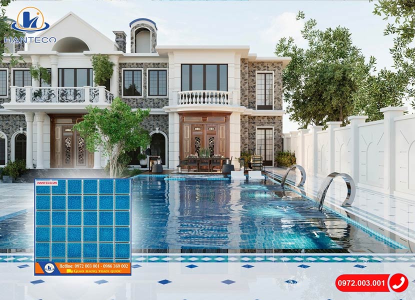 Gạch mosaic gốm hồ bơi