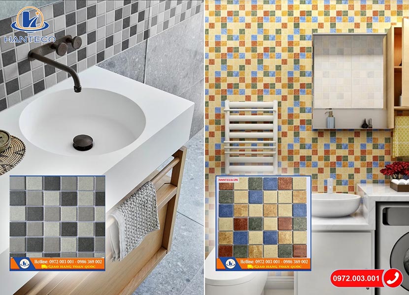 Gạch gốm mosaic ốp nhà tắm