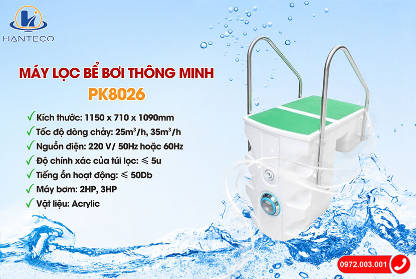 M&aacute;y lọc bể bơi kh&ocirc;ng đường ống PK8026