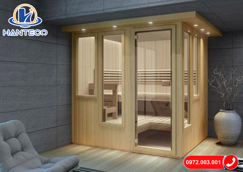 Phòng xông hơi khô sử dụng sức nóng của đá sauna làm tăng nhiệt độ phòng xông